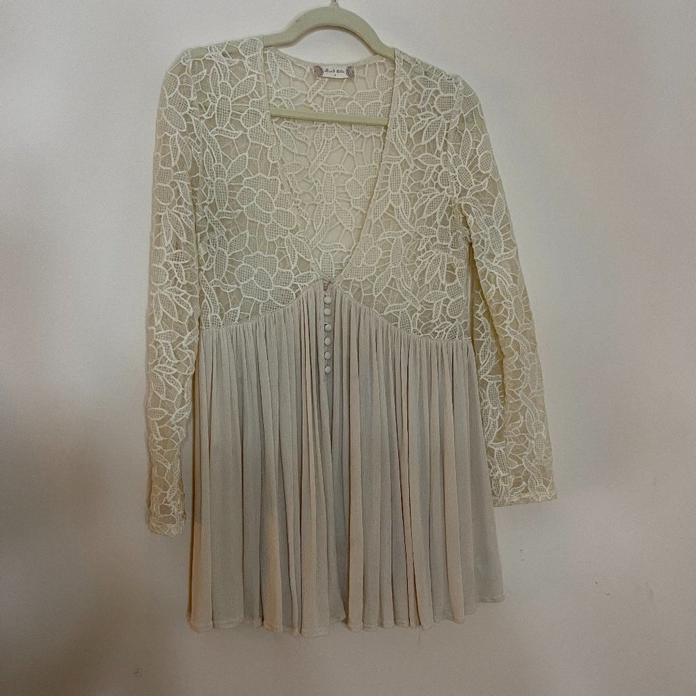 Altar'd State Cream Lace Shift Dress